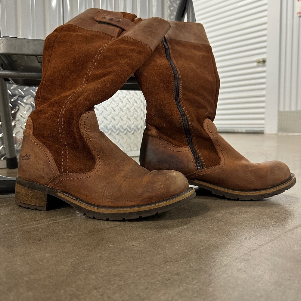 Bos & Co Berwick Cognac Leather & Suede Riding Boots | EU 39 / US 8.5 | Waterpro